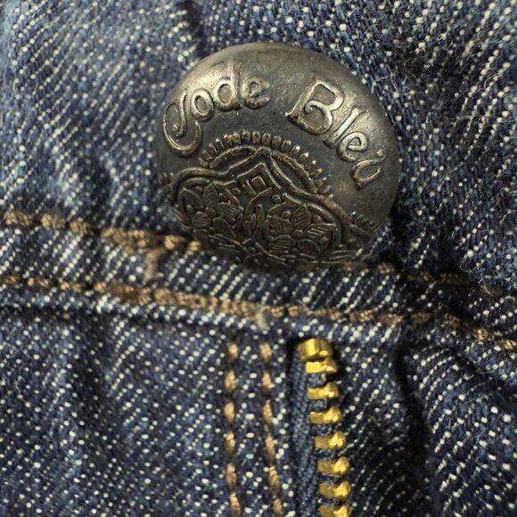 CODE BLEU Flare Jeans Size 12 Dark Wash Studded Back Pockets Bootcut - Picture 5 of 16